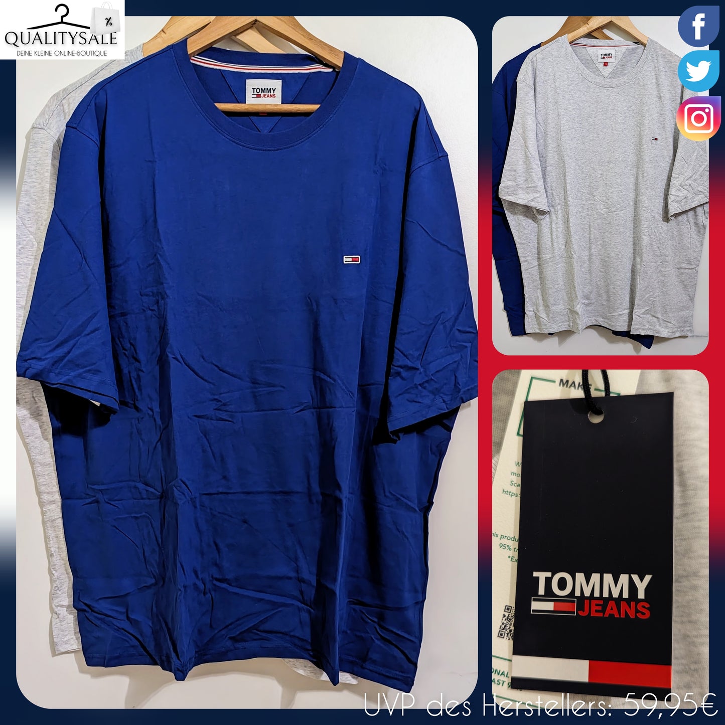 TOMMY JEANS Herren T-Shirt 2-Pack Gr. 3XL Plus Size
