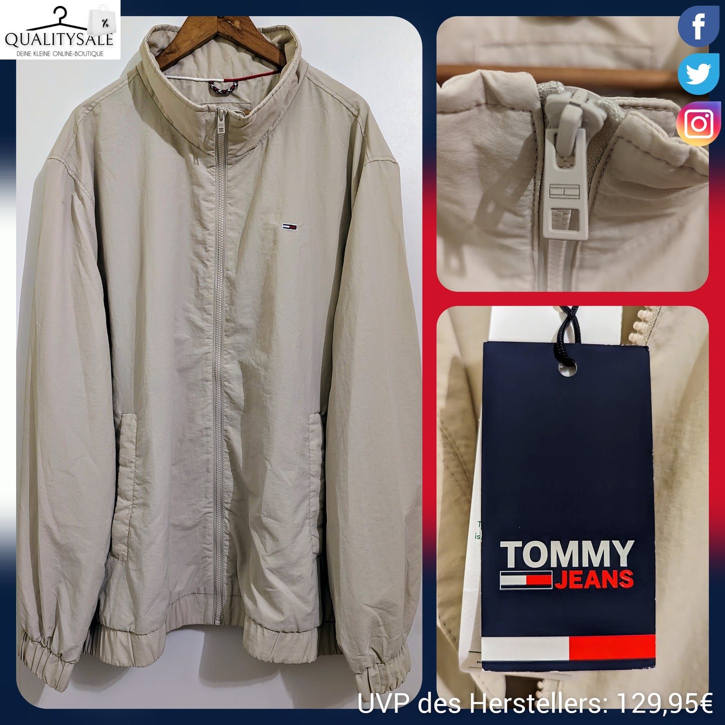 TOMMY JEANS Herren Übergangsjacke Gr. 4XL Plus Size