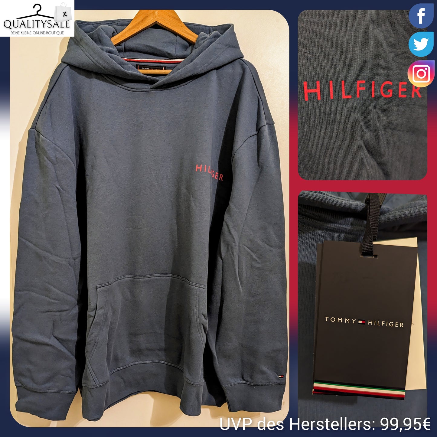 TOMMY HILFIGER Herren Hoodie Gr. 5XL Plus Size