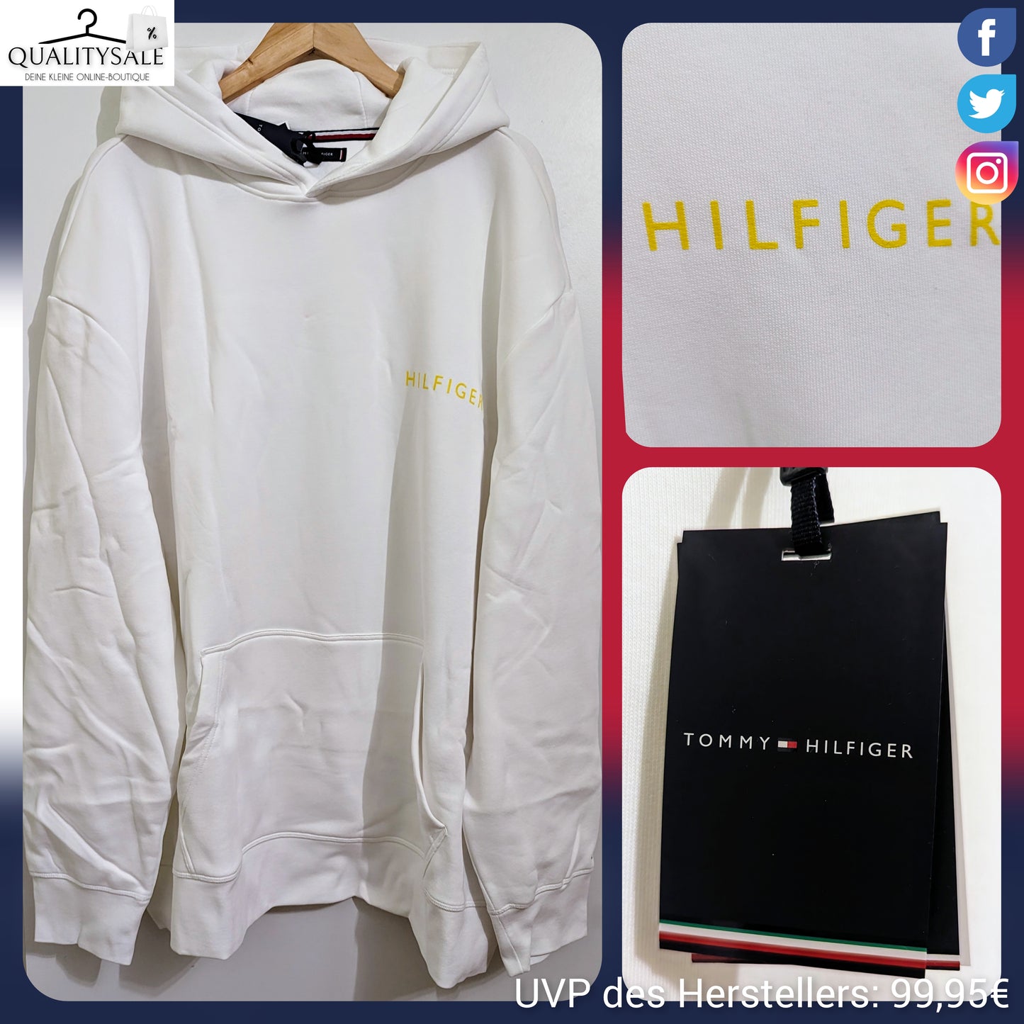 TOMMY HILFIGER Herren Hoodie Gr. 5XL Plus Size