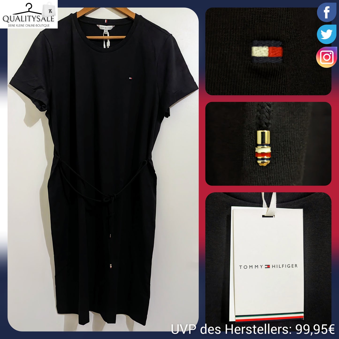 TOMMY HILFIGER Damen Baumwollkleid Gr. 46