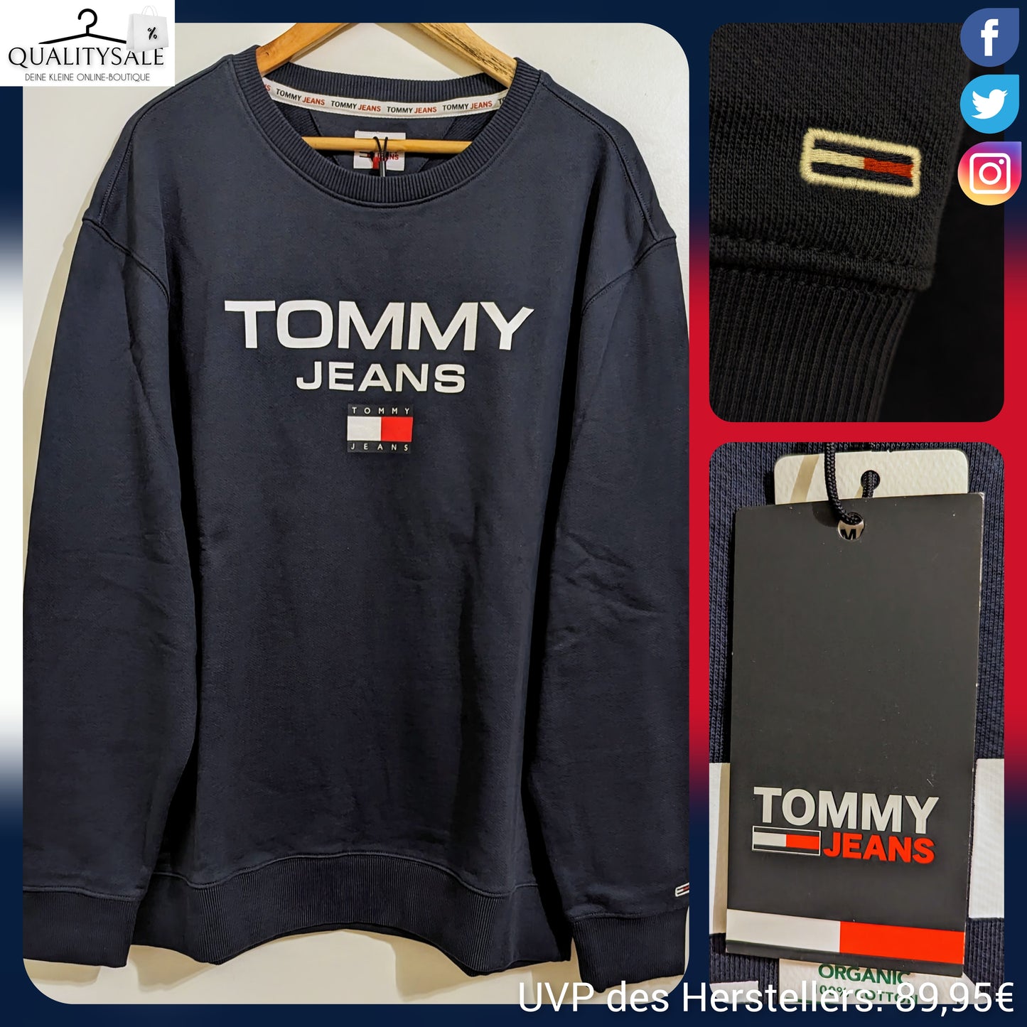 TOMMY JEANS Herren Sweatshirt Gr. 3XL Plus Size