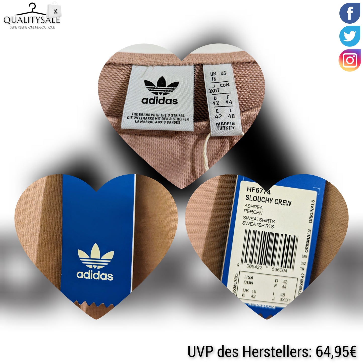 ADIDAS Cropped Damen Sweatshirt Gr. XL