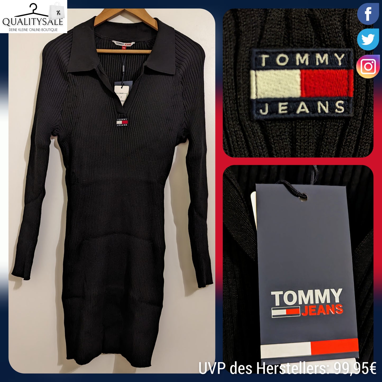 TOMMY JEANS Damen Etuitkleid Gr. 46