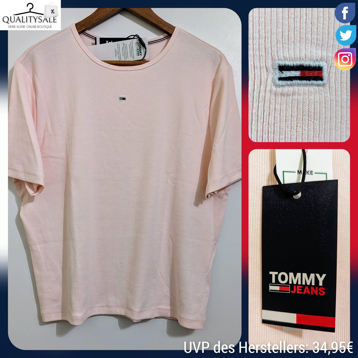 TOMMY JEANS Damen T-Shirt Gr. 46