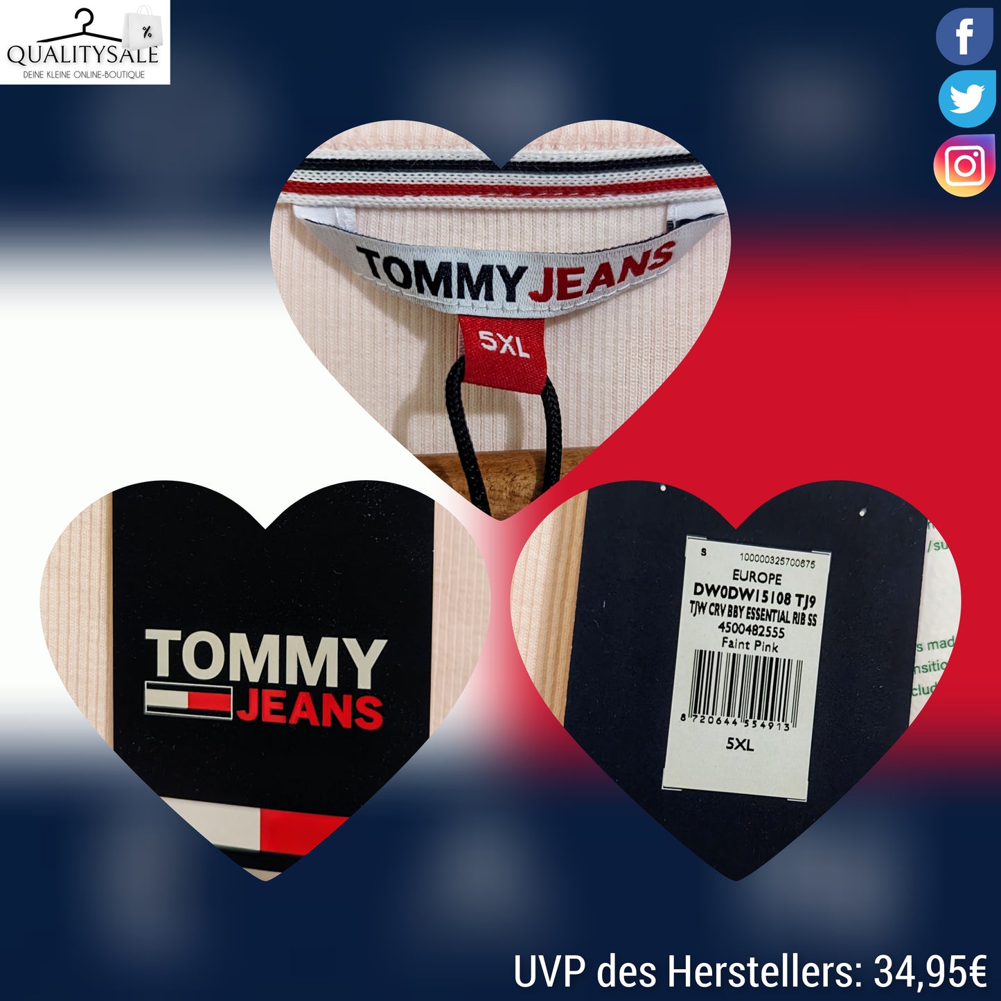 TOMMY JEANS Damen T-Shirt Gr. 46