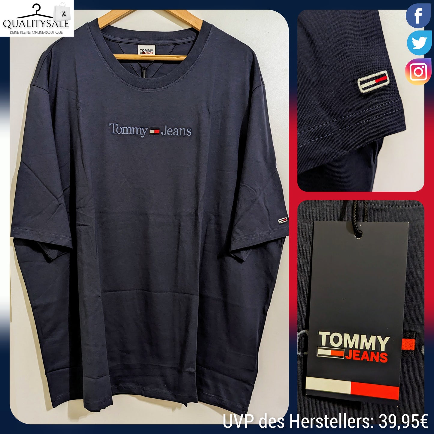 TOMMY JEANS Herren T-Shirt Gr. 4XL Plus Size