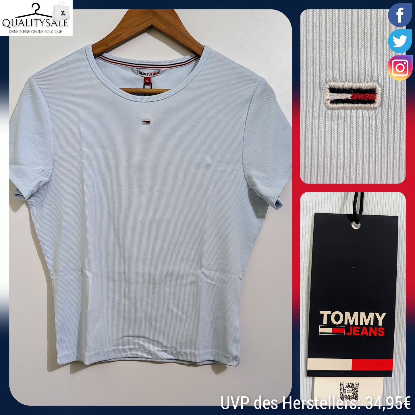 TOMMY JEANS  Damen T-Shirt Gr. 46/48