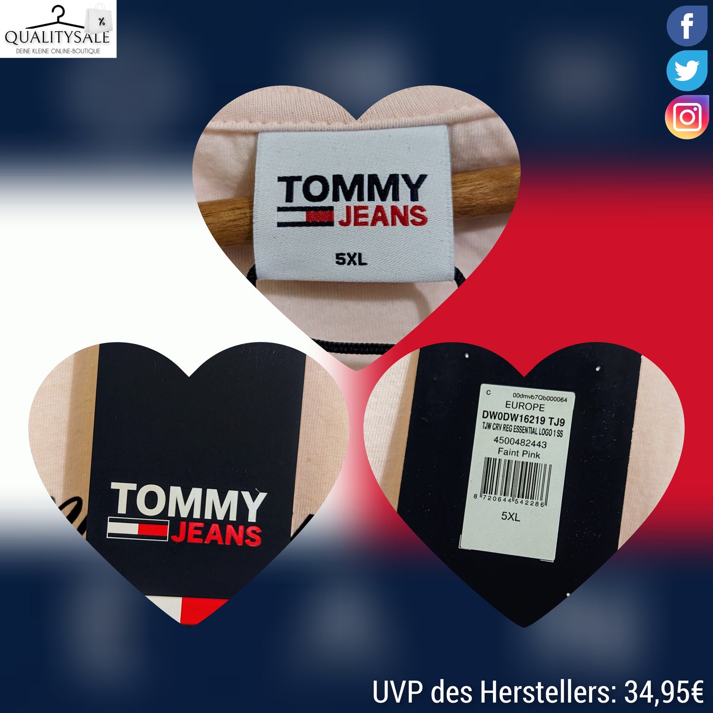 TOMMY JEANS Damen T-Shirt Gr 50