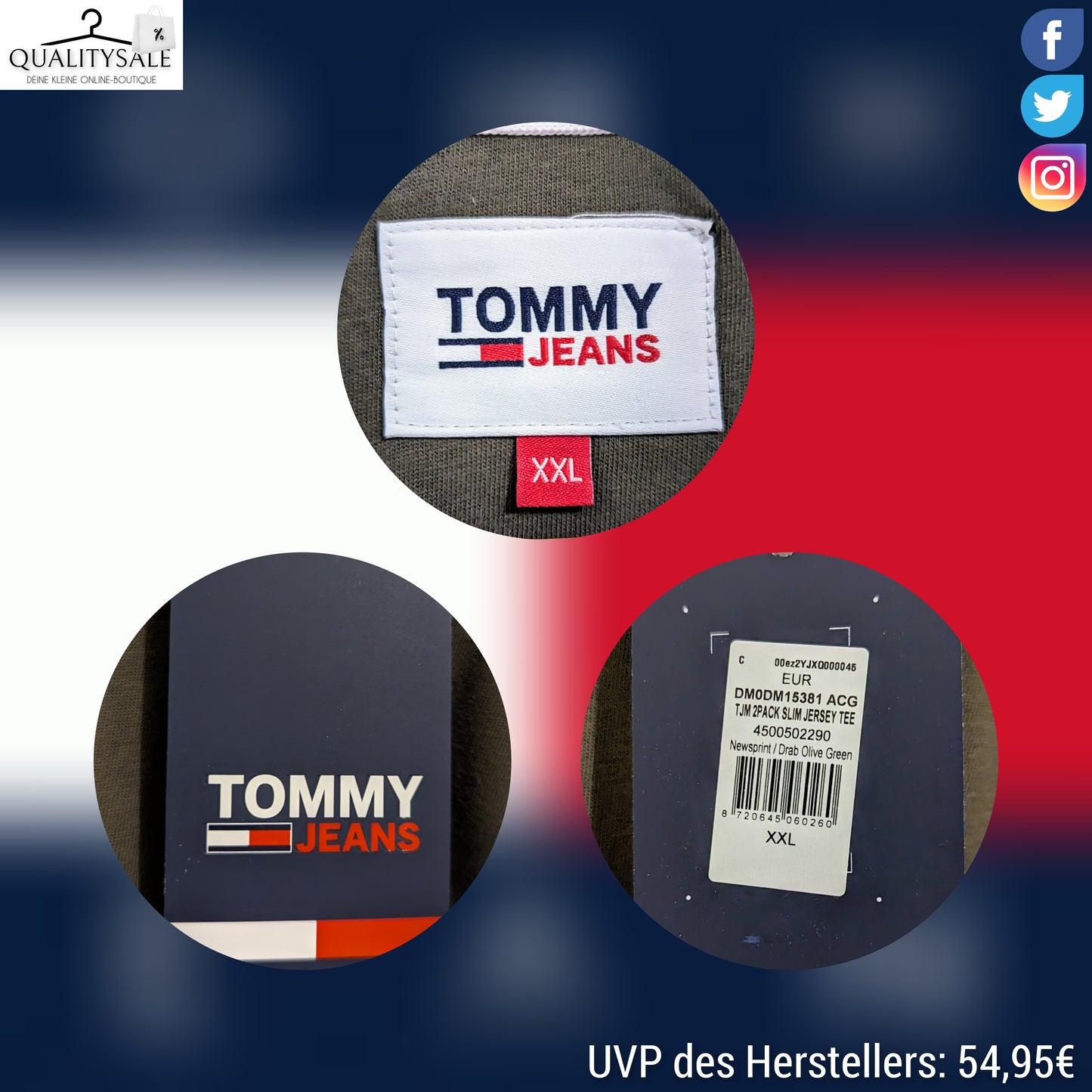 TOMMY JEANS Herren T-Shirt 2-Pack Gr. XL
