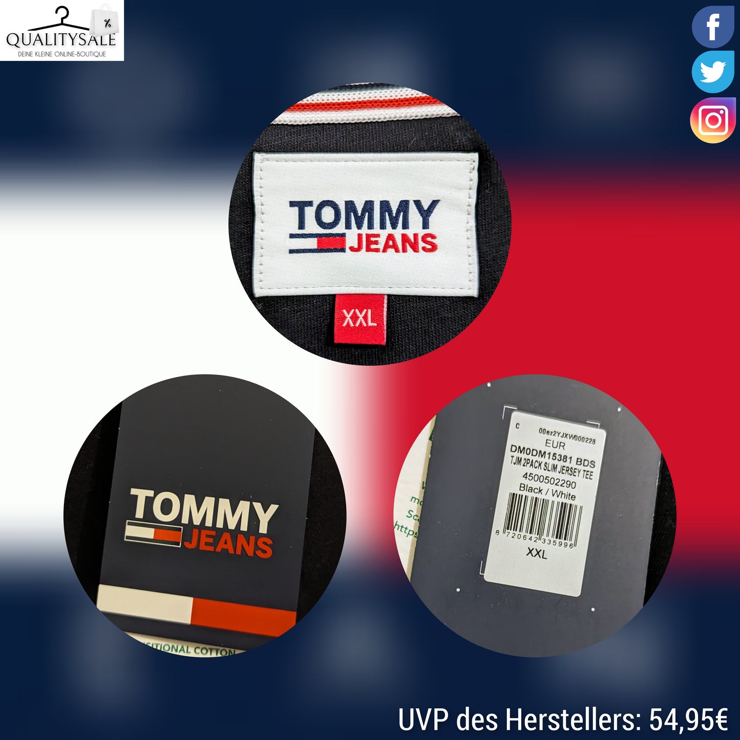 TOMMY JEANS Herren T-Shirt 2-Pack Gr. XL