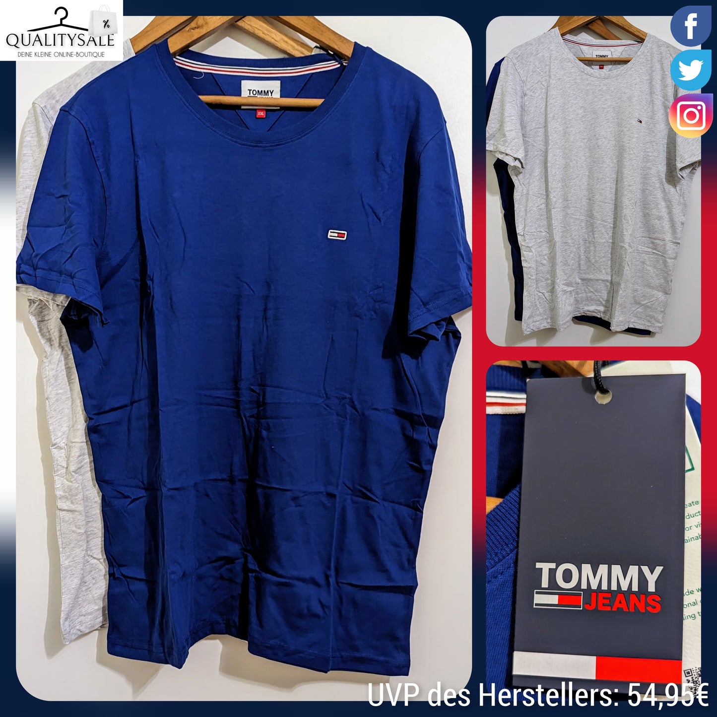 TOMMY JEANS Herren T-Shirt 2-Pack Gr. XL