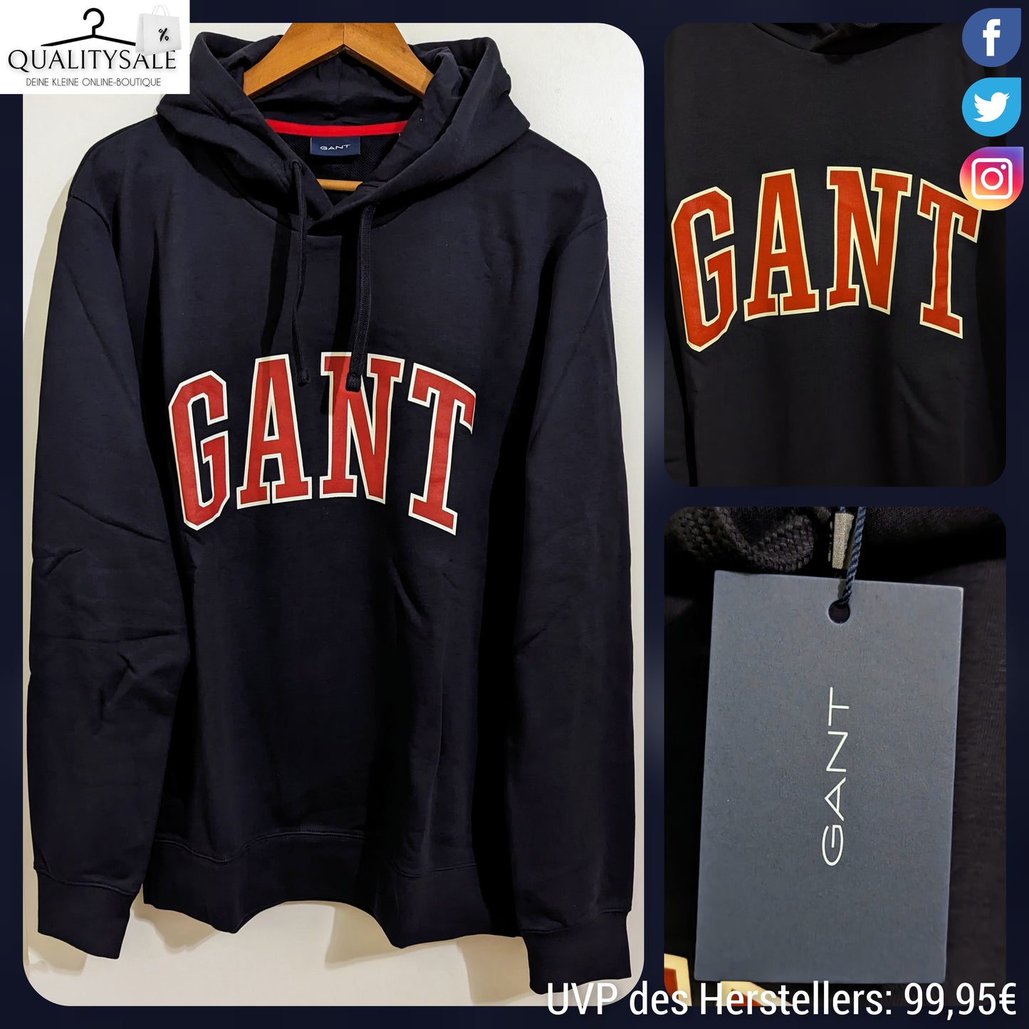GANT Herren Hoodie Gr. XXL of