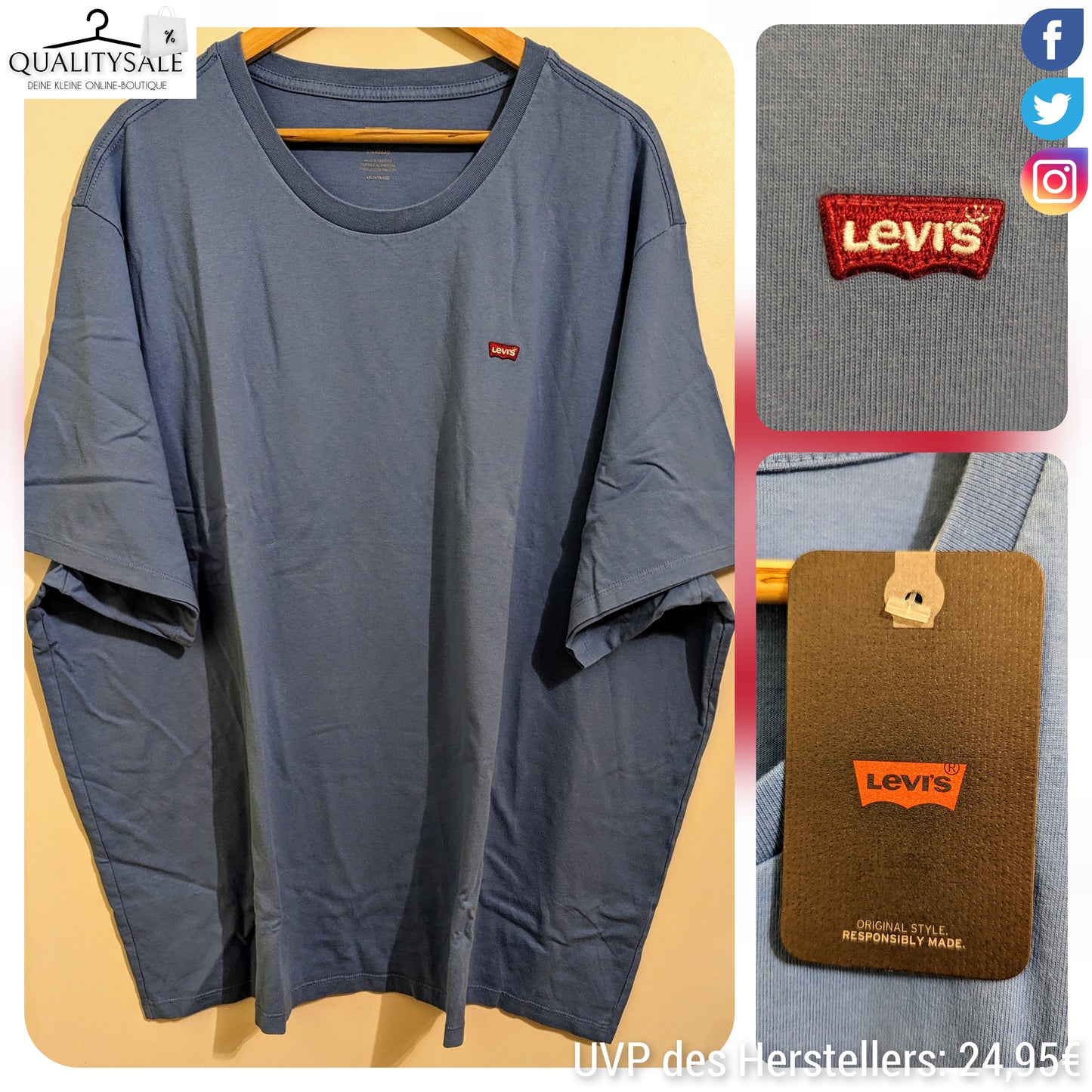 LEVI'S Herren T-Shirt Gr. 5XL Plus Size