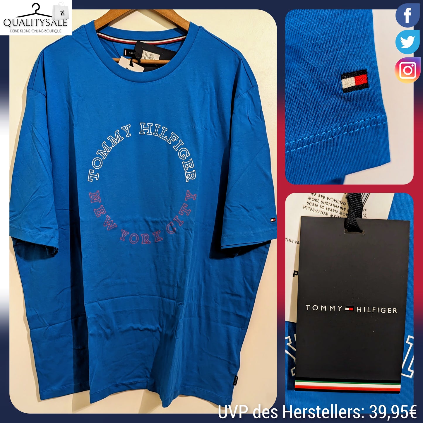 TOMMY HILFIGER Herren T-Shirt Gr. 4XL Plus Size