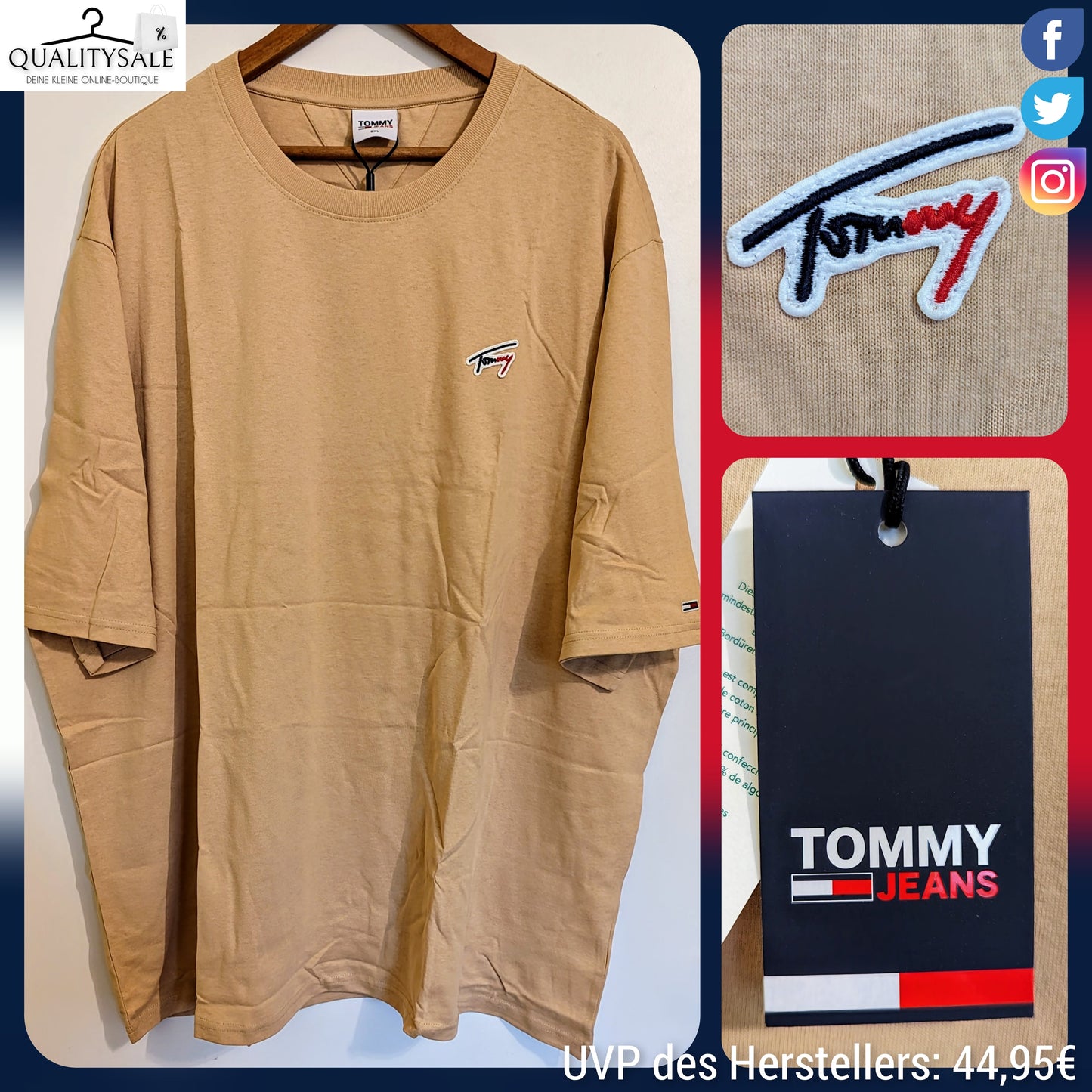 TOMMY JEANS Herren T-Shirt Gr. 4XL Plus Size