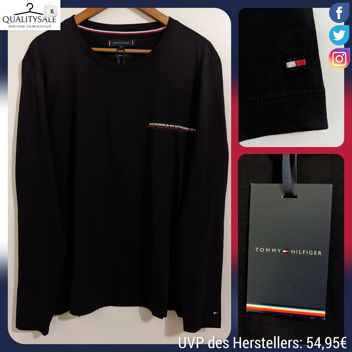 TOMMY HILFIGER Herren Langarmshirt Gr. XXXL (Normalgröße)