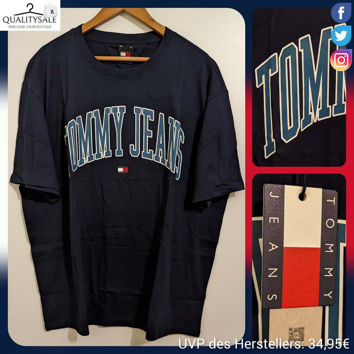 TOMMY JEANS Herren T-Shirt Gr. 2XL Plus Size