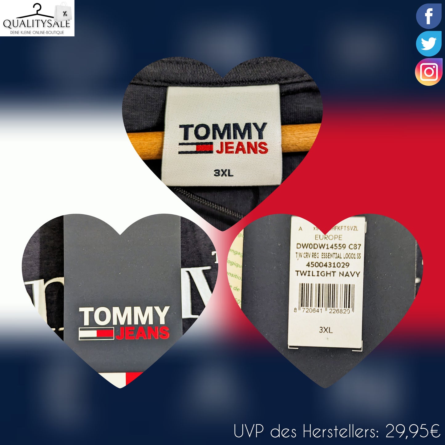 TOMMY JEANS Damen T-Shirt Gr. 46, 48 oder 50