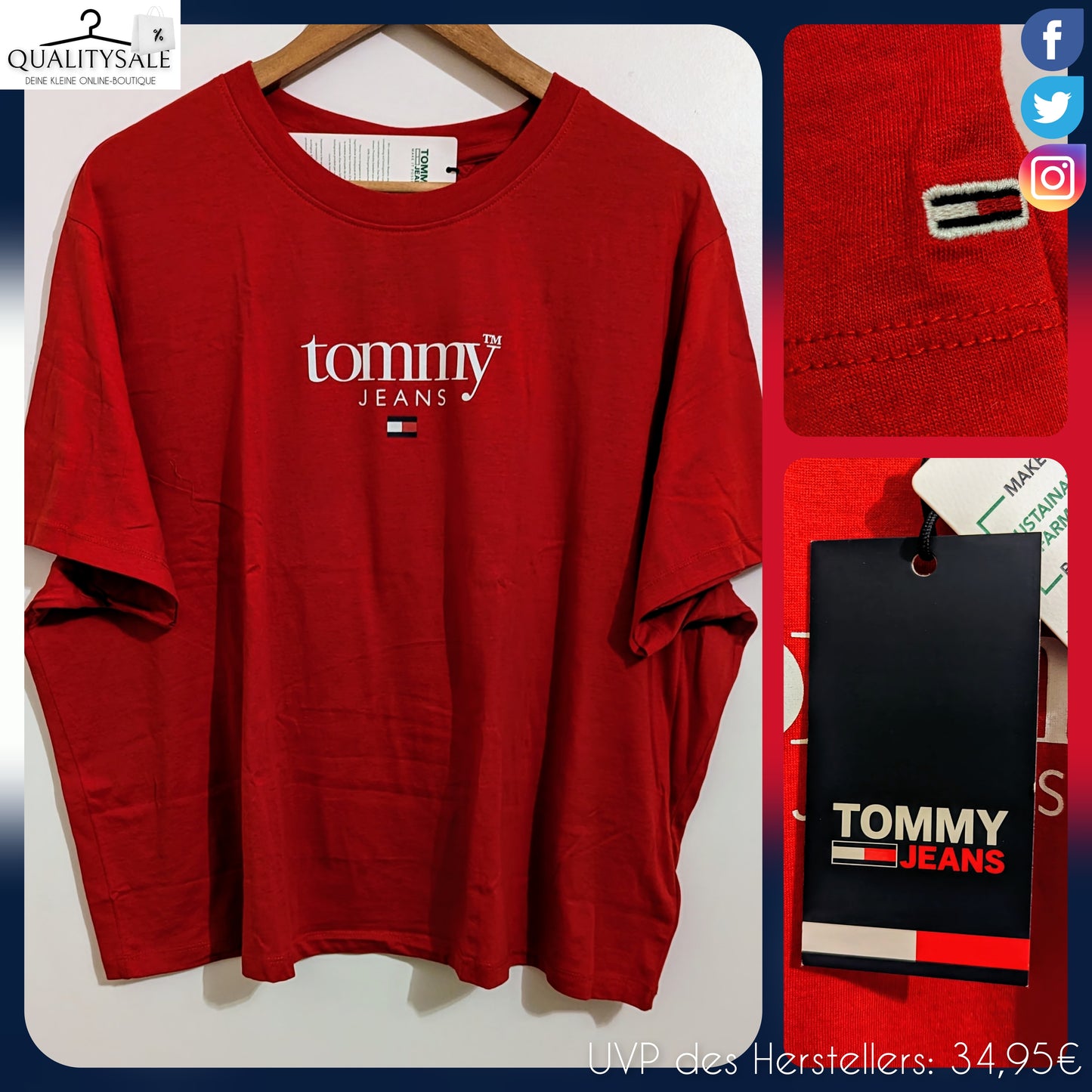 TOMMY JEANS Damen T-Shirt Gr. 48 oder 50