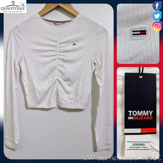 TOMMY JEANS Damen Cropped Langarmshirt Gr. 38/40