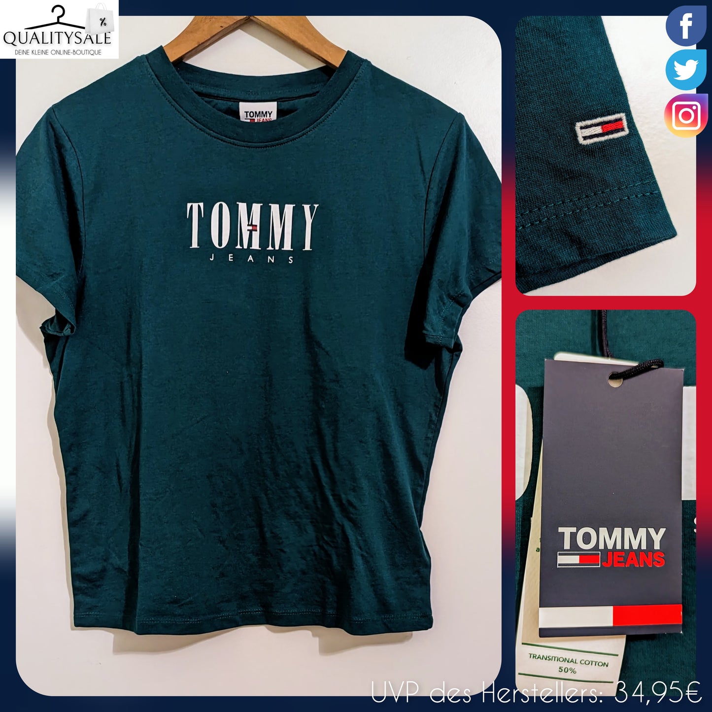 TOMMY JEANS Damen T-Shirt Gr. 38/40