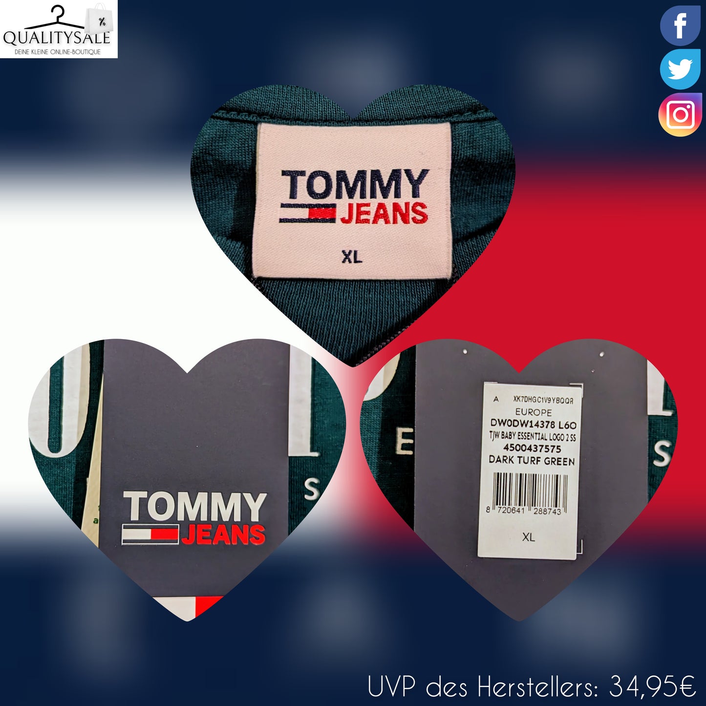TOMMY JEANS Damen T-Shirt Gr. 38/40