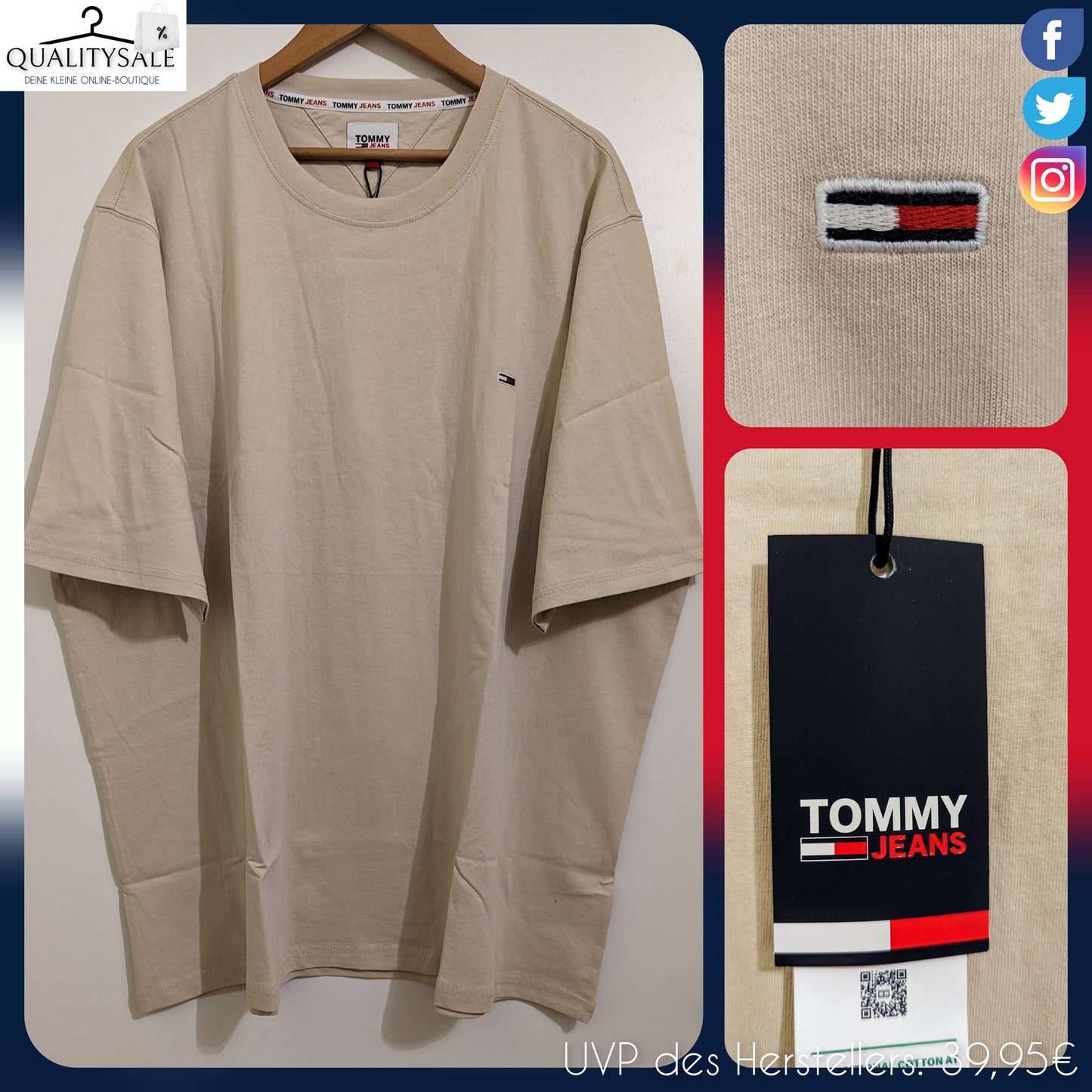 TOMMY JEANS Herren T-Shirt Gr. 3XL, 4XL oder 5XL Plus Size