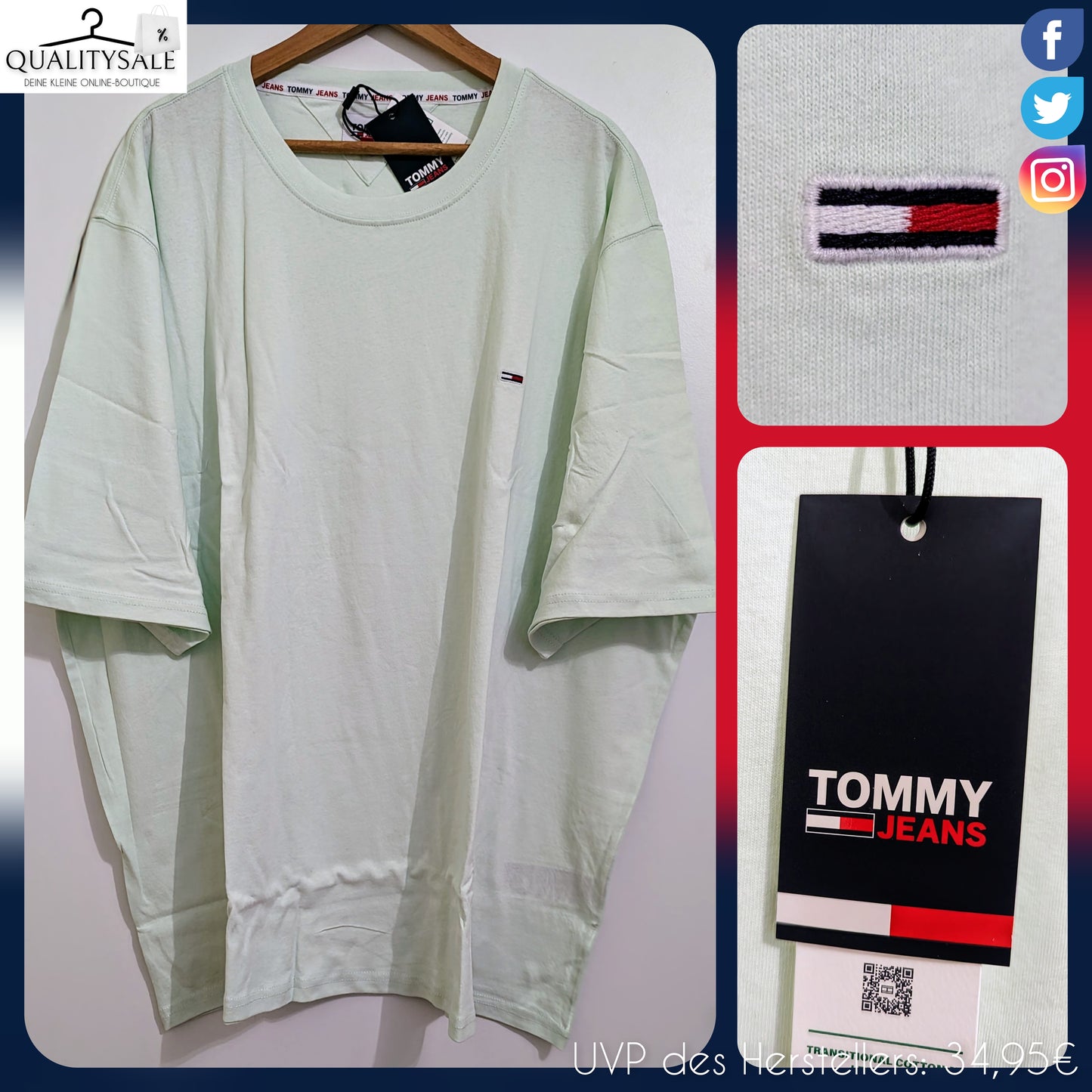 TOMMY JEANS Herren T-Shirt Gr. 5XL Plus Size