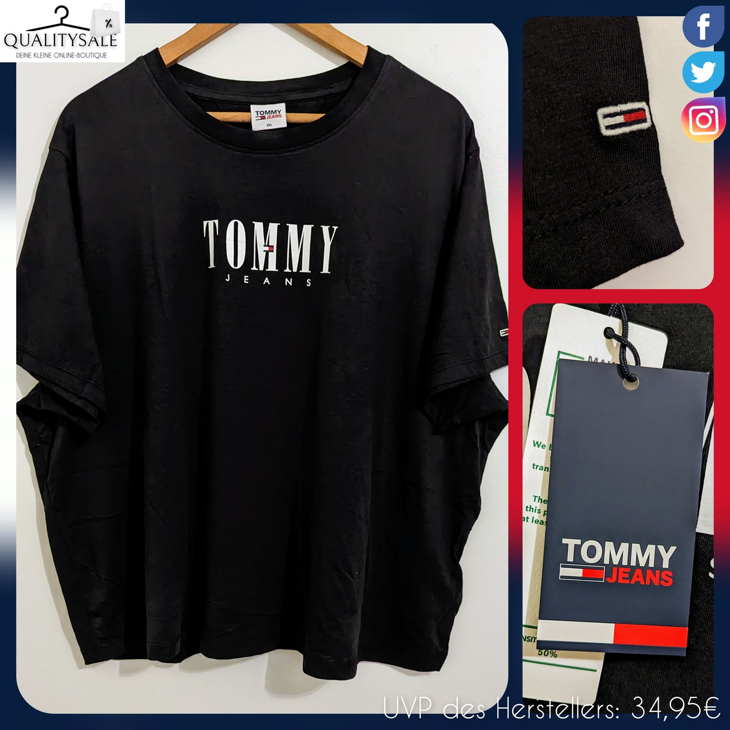 TOMMY JEANS Damen T-Shirt Gr. 50