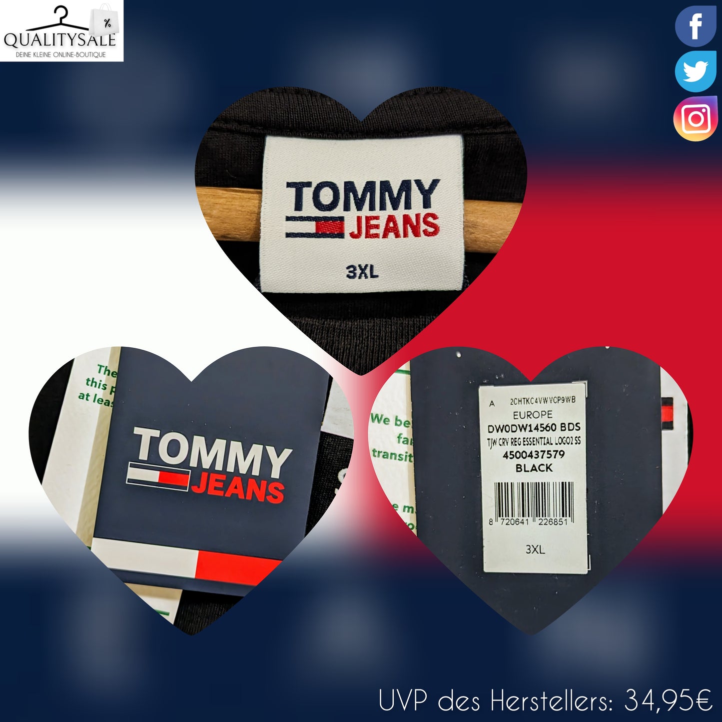TOMMY JEANS Damen T-Shirt Gr. 50