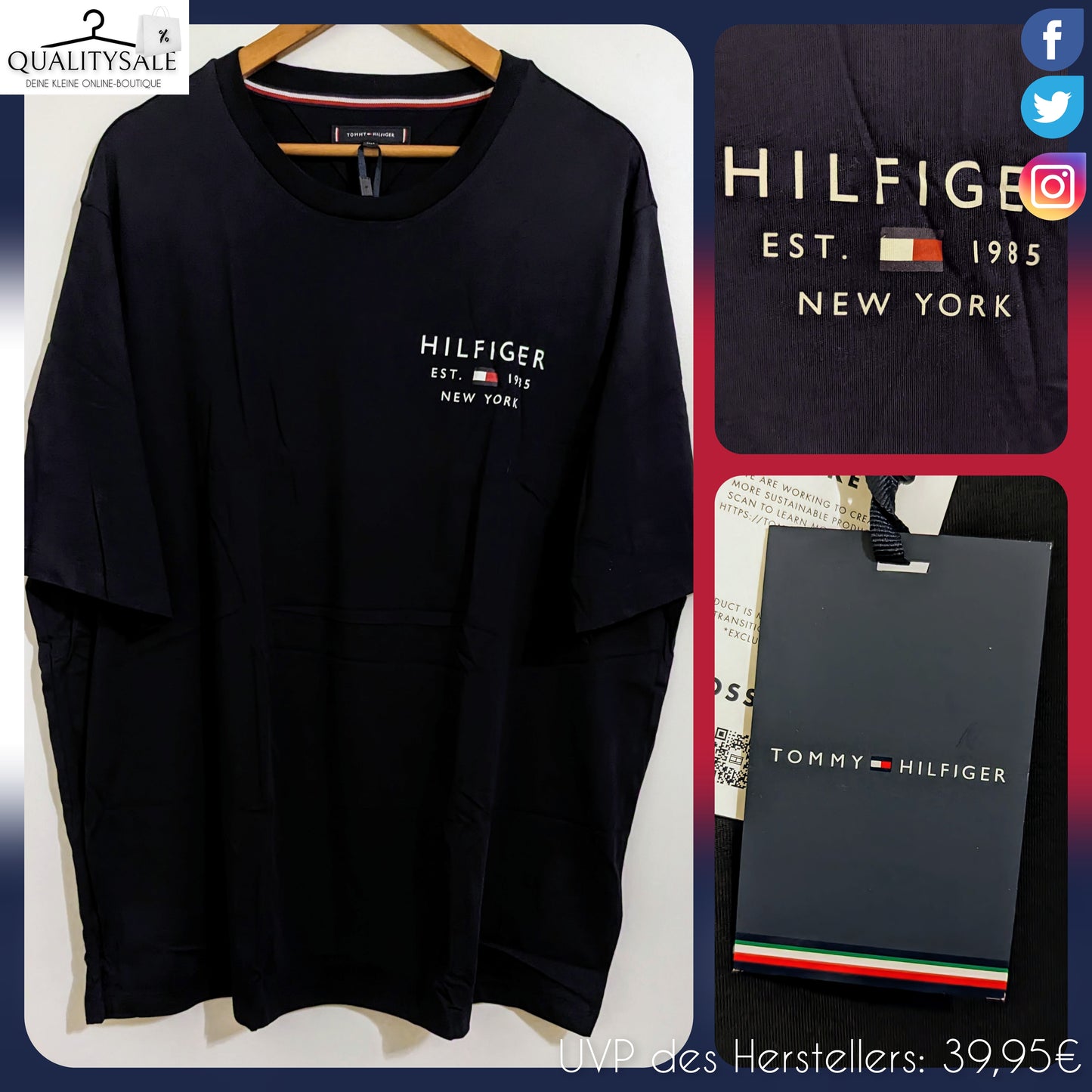 TOMMY HILFIGER Herren T-Shirt Gr. 3XL oder 5XL Plus Size