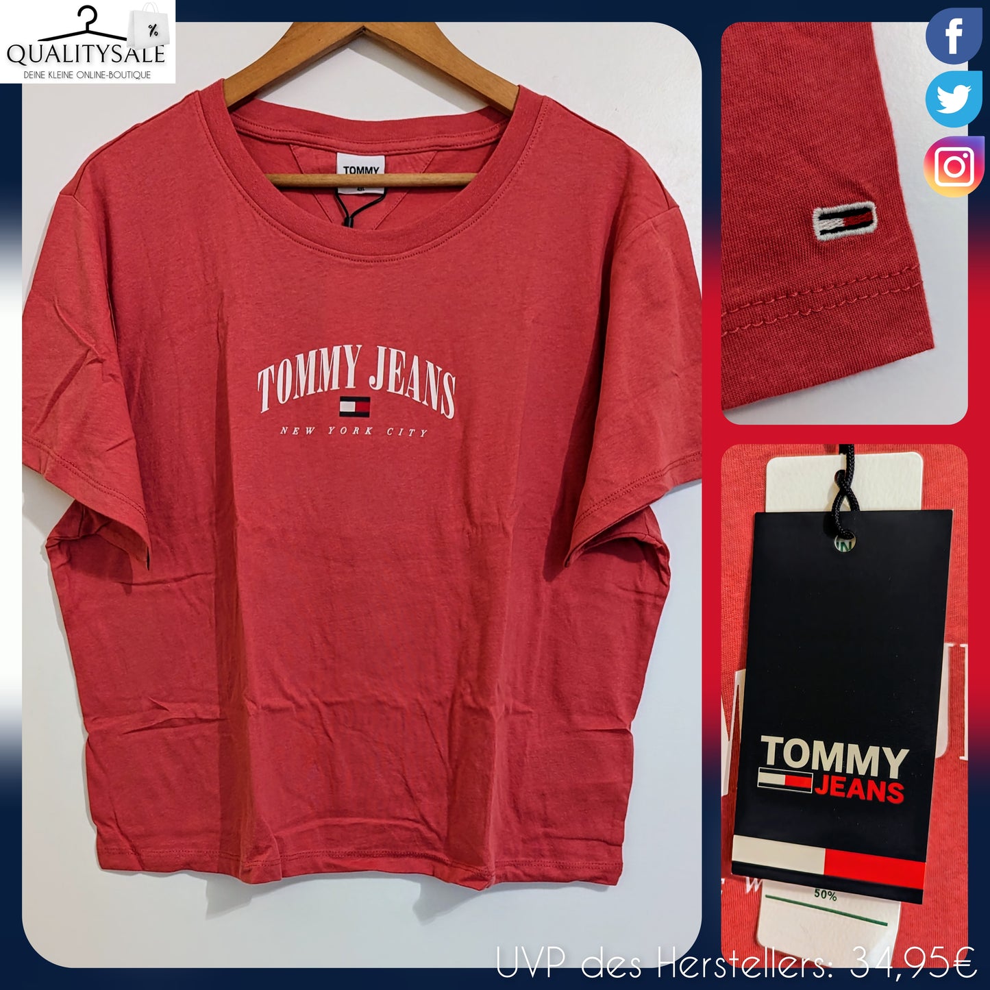TOMMY JEANS Damen T-Shirt Gr. 44/46