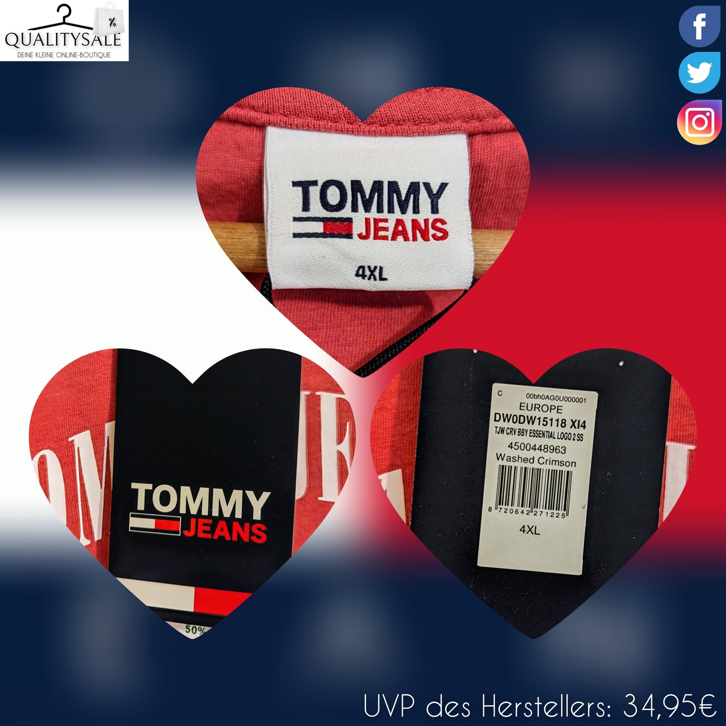 TOMMY JEANS Damen T-Shirt Gr. 44/46