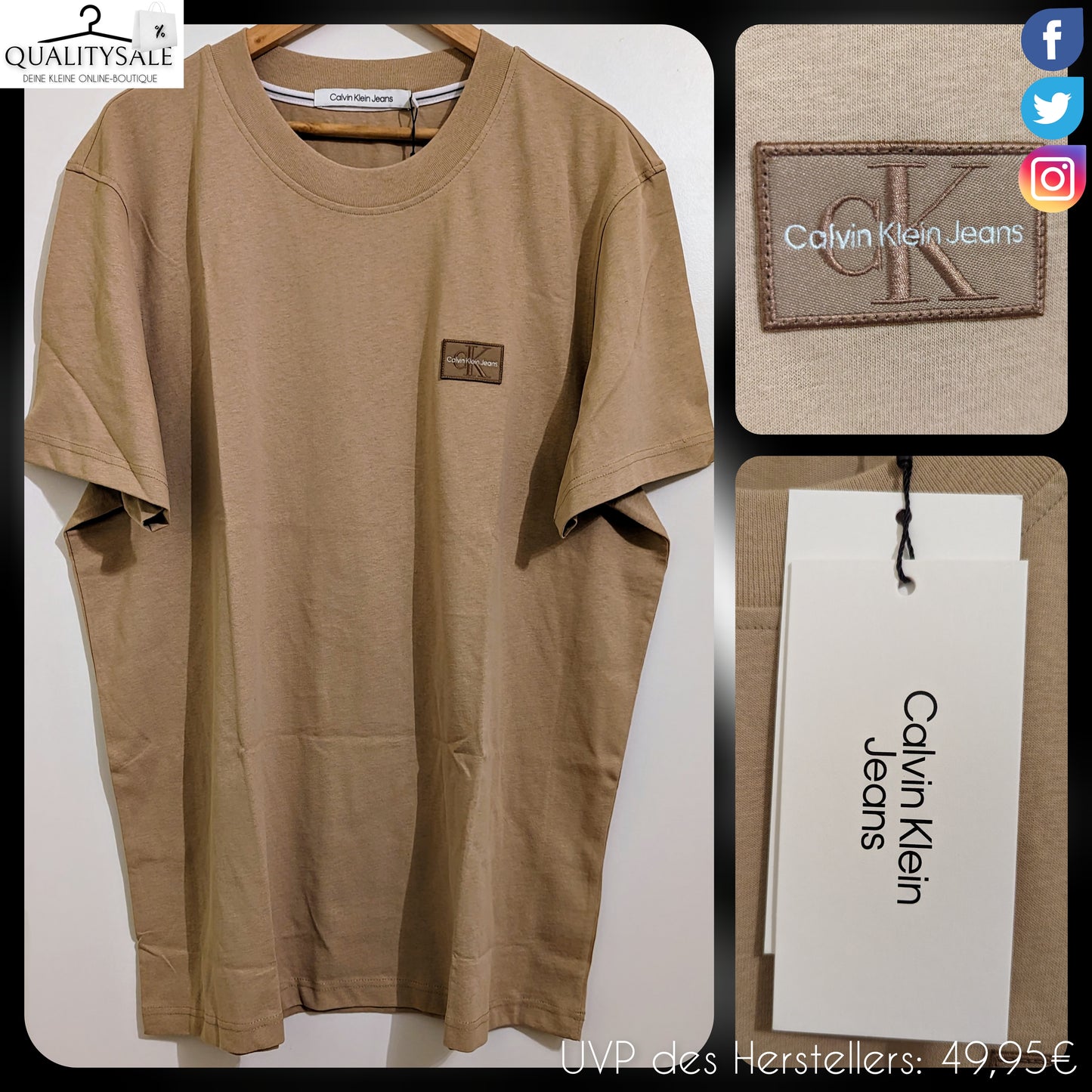 CALVIN KLEIN JEANS Herren T-Shirt Gr. 2XL Plus Size
