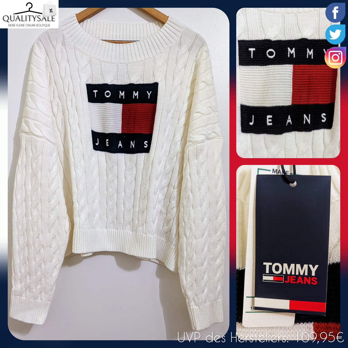 TOMMY JEANS Damen Oversized Strickpullover Gr. 50