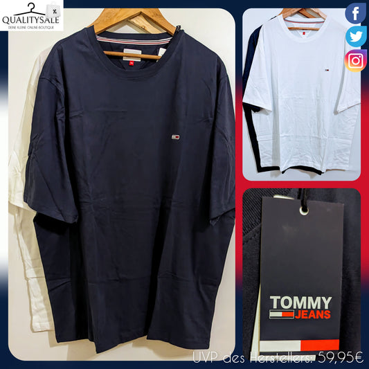TOMMY JEANS Herren T-Shirt 2-Pack Weiß+Navy Gr. 5XL Plus Size