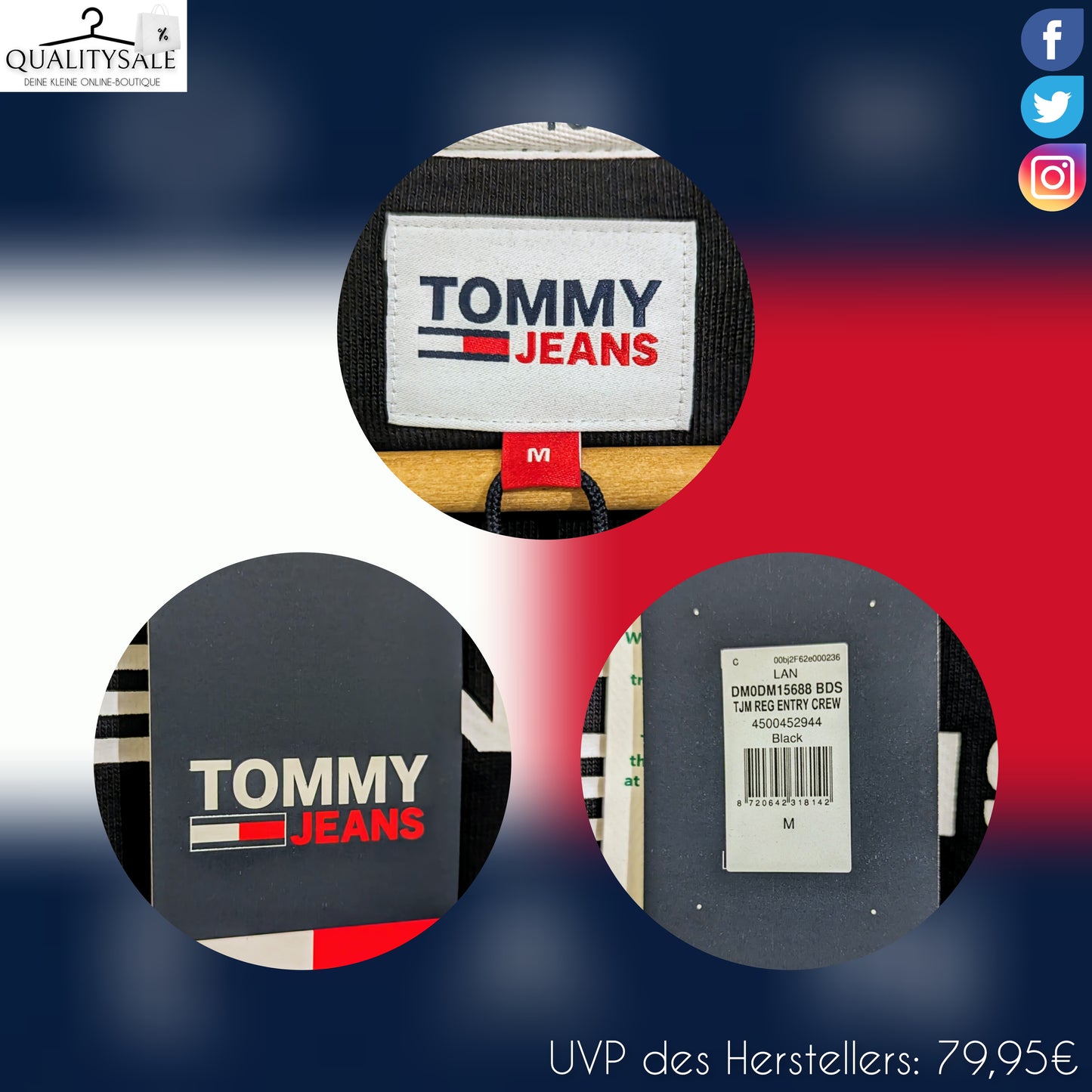 TOMMY JEANS Herren Sweatshirt Gr. M