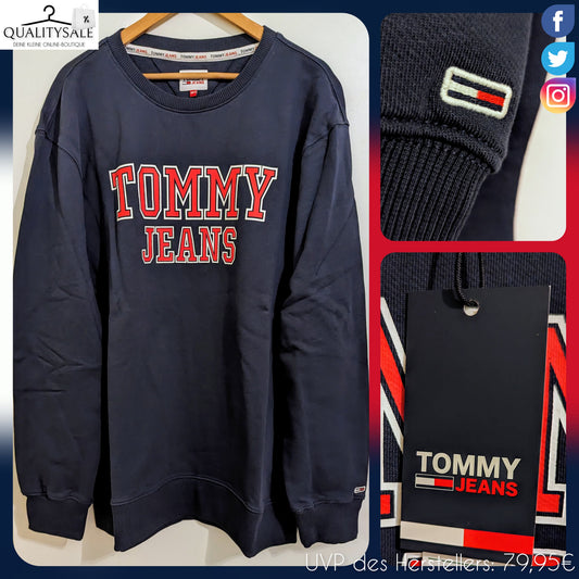 TOMMY JEANS Herren Sweatshirt Gr. 3XL oder 5XL Plus Size