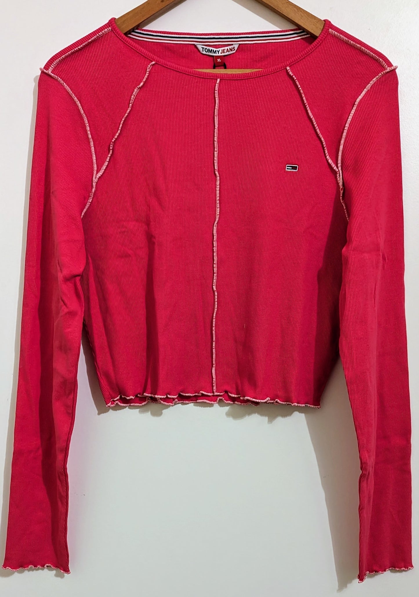 TOMMY JEANS Damen Cropped Langarmshirt Gr. 40/42