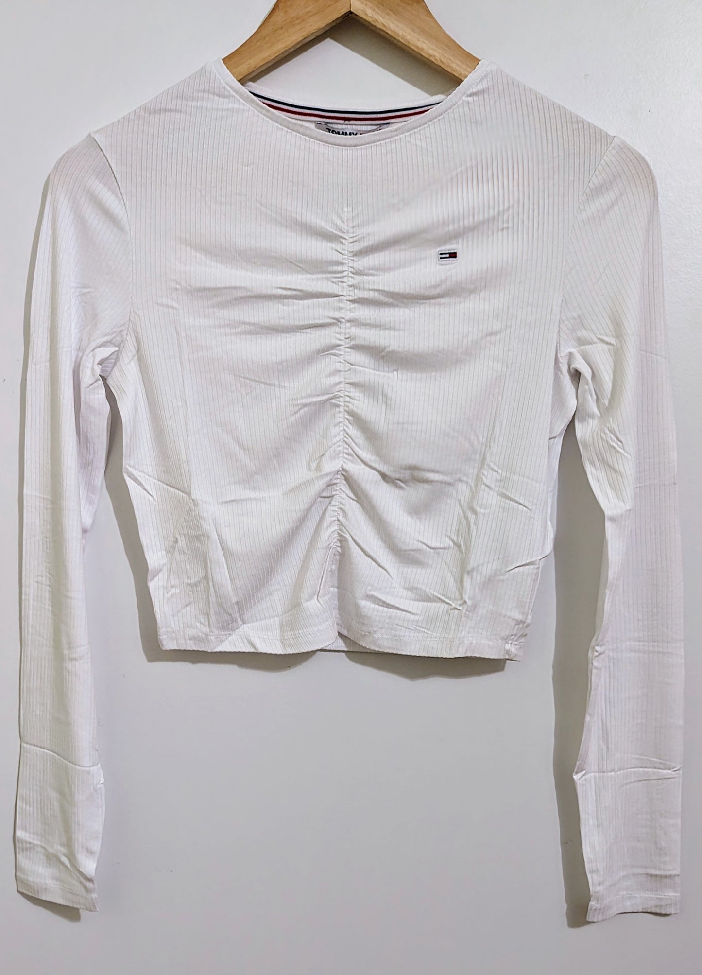 TOMMY JEANS Damen Cropped Langarmshirt Gr. 38/40