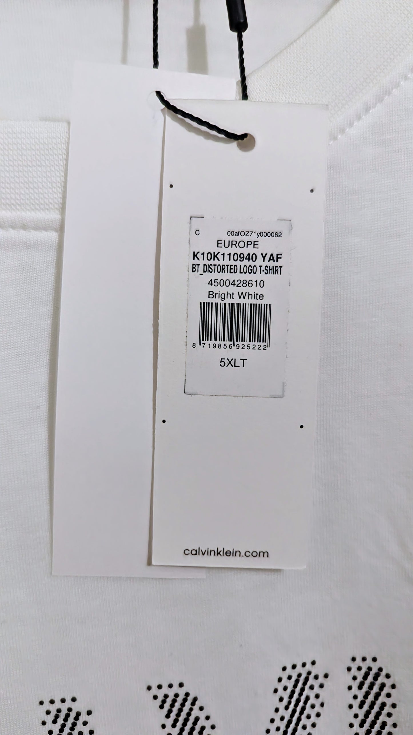 CALVIN KLEIN Herren T-Shirt Gr. 4XL Plus Size