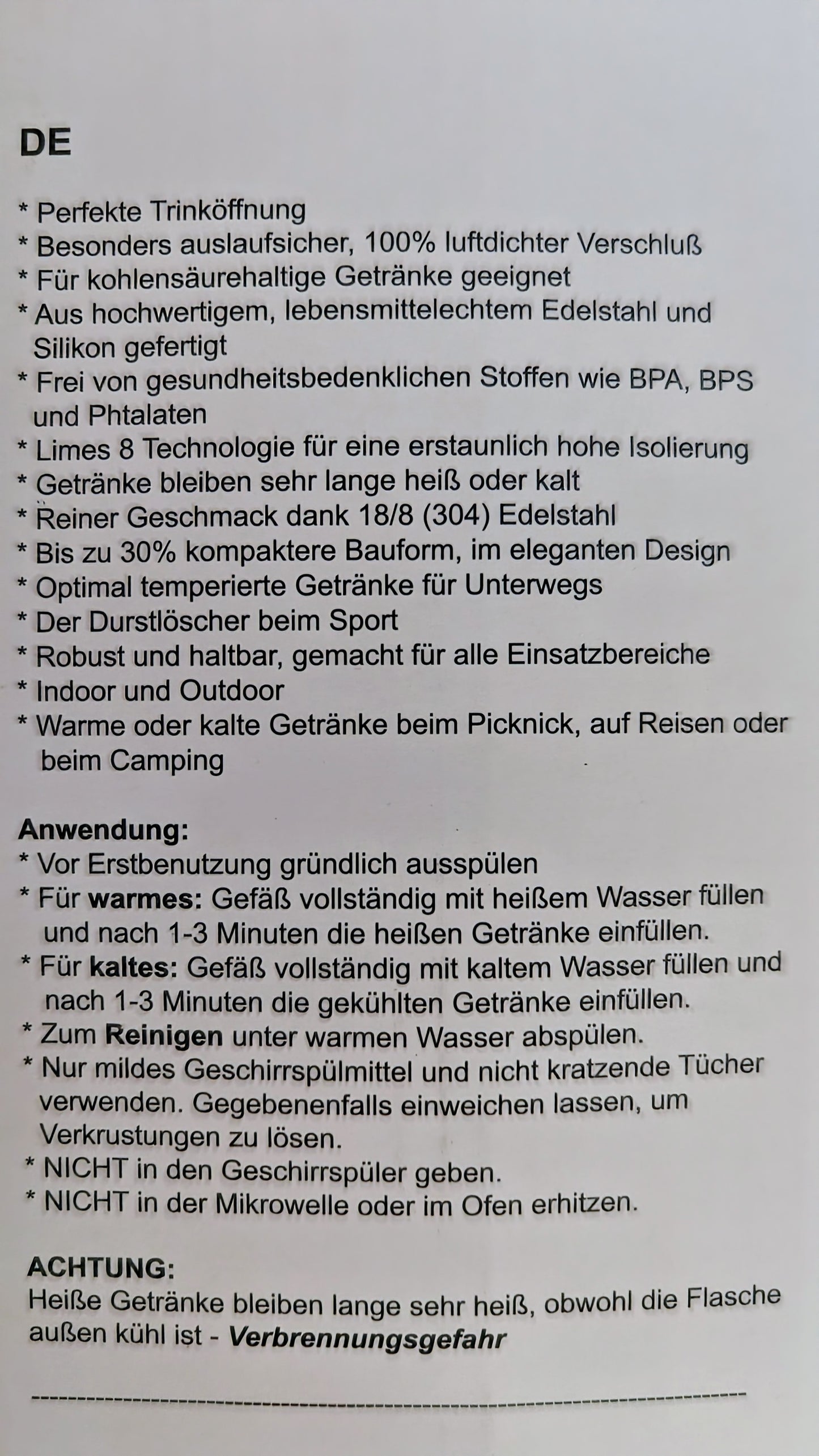 LIMES 8 Isolierflasche 1L