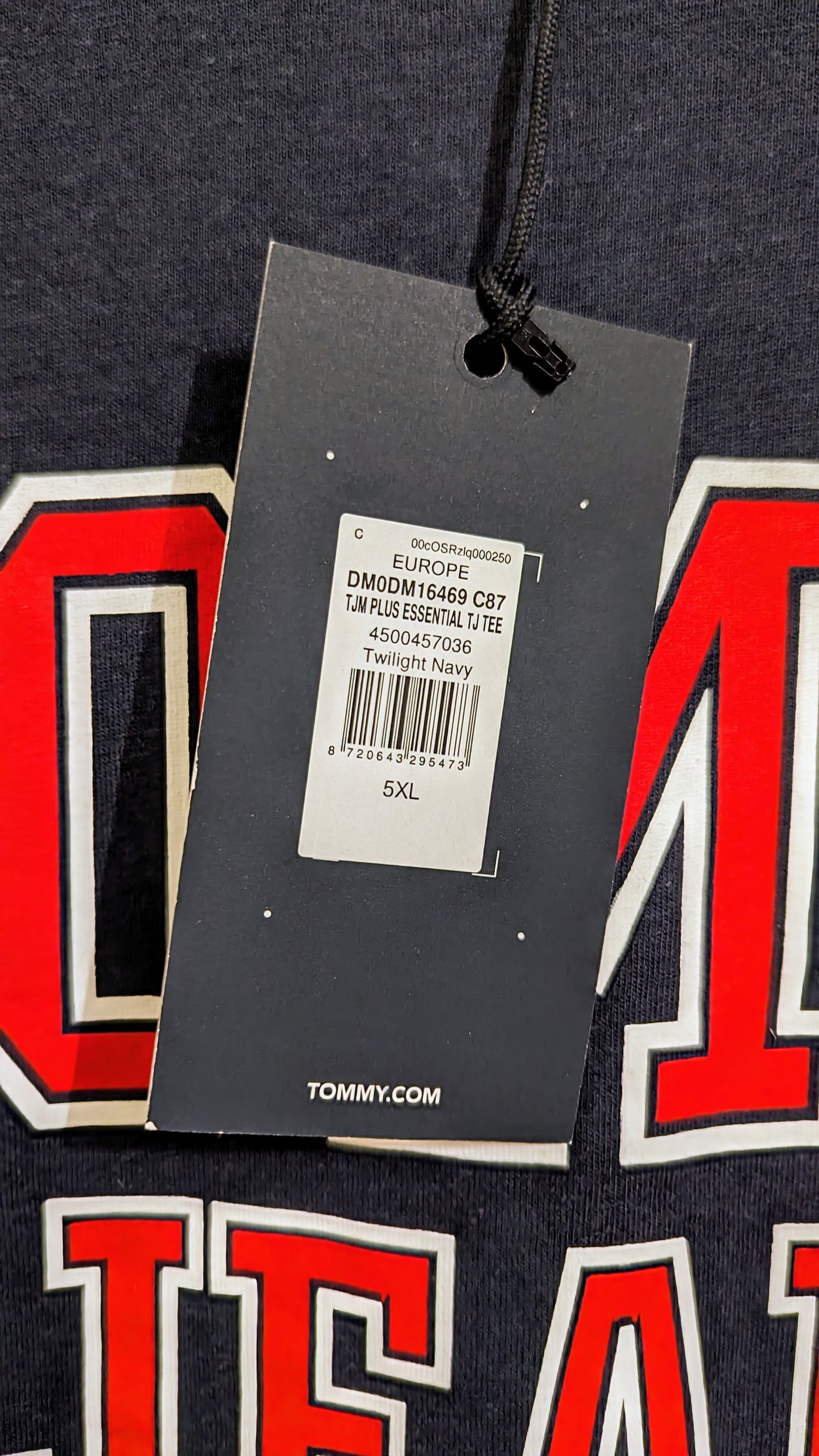 TOMMY JEANS Herren T-Shirt Gr. 4XL oder 5XL Plus Size