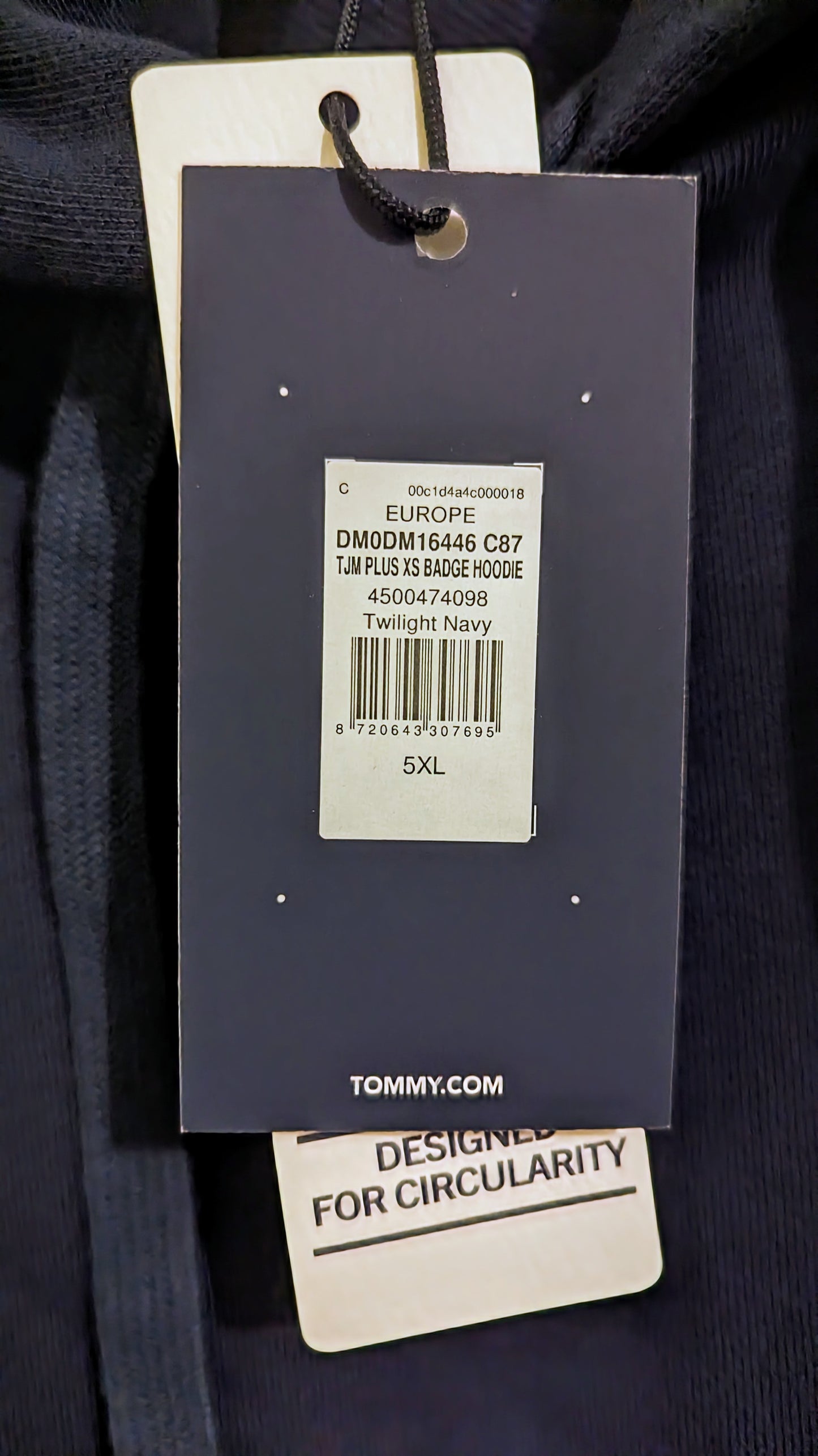 TOMMY JEANS Herren Hoodie Gr. 4XL oder 5XL Plus Size