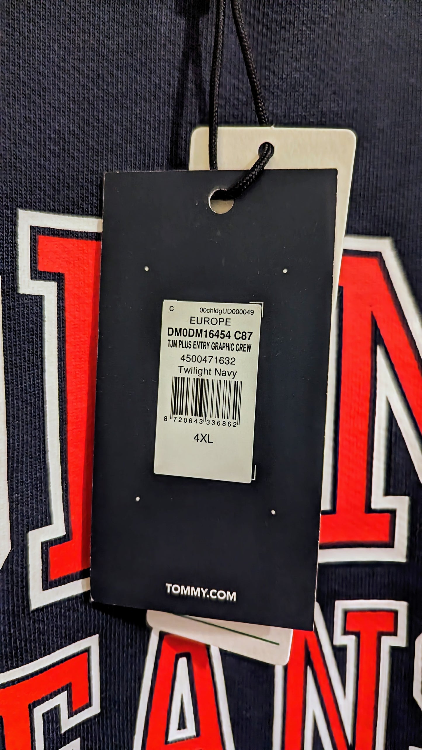 TOMMY JEANS Herren Sweatshirt Gr. 3XL oder 5XL Plus Size
