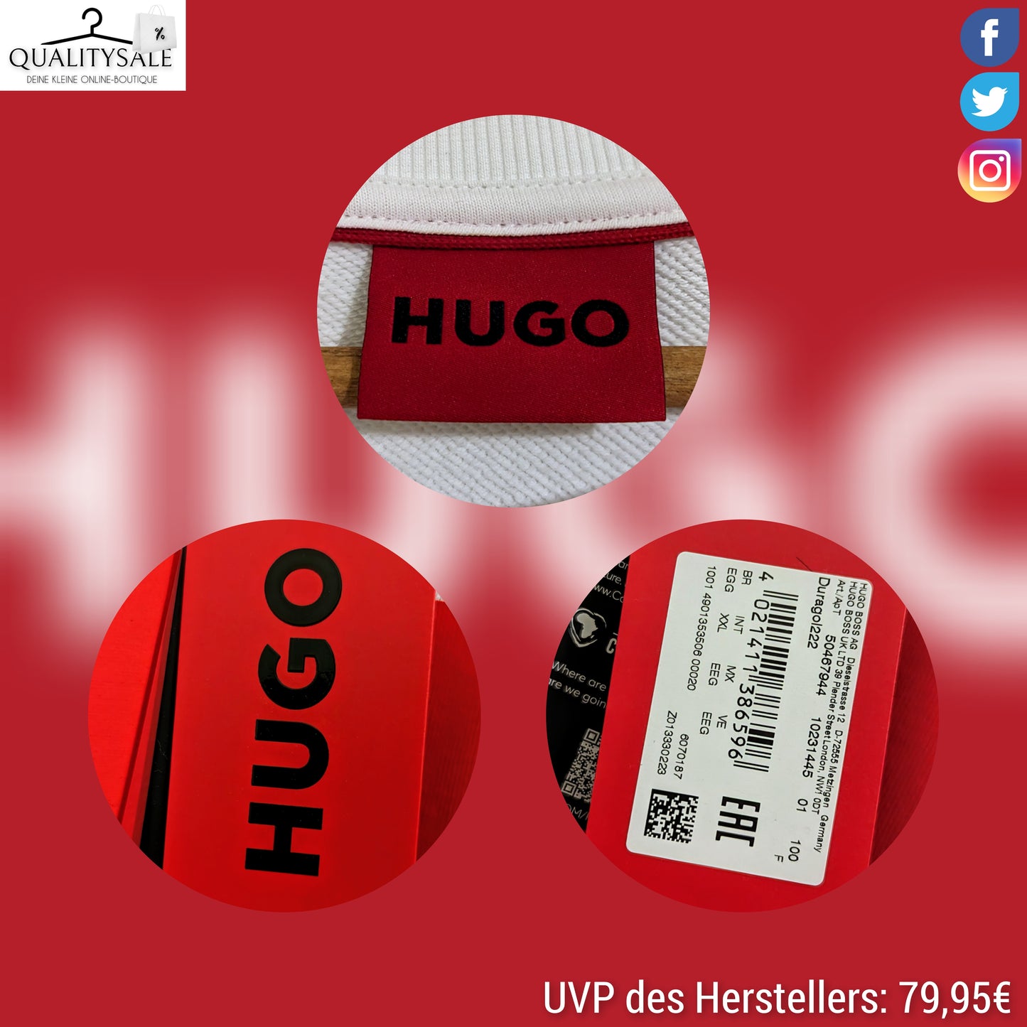 HUGO Herren Sweatshirt Gr. XXL