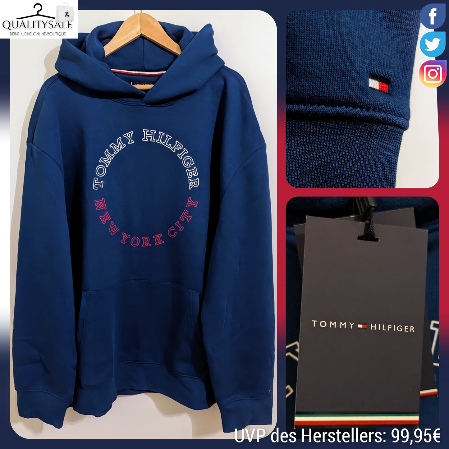 TOMMY HILFIGER Herren Hoodie Gr. 5XL Plus Size