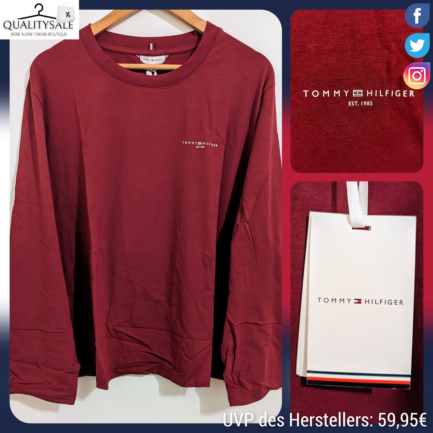 TOMMY HILFIGER Damen Langarmshirt Gr. 52