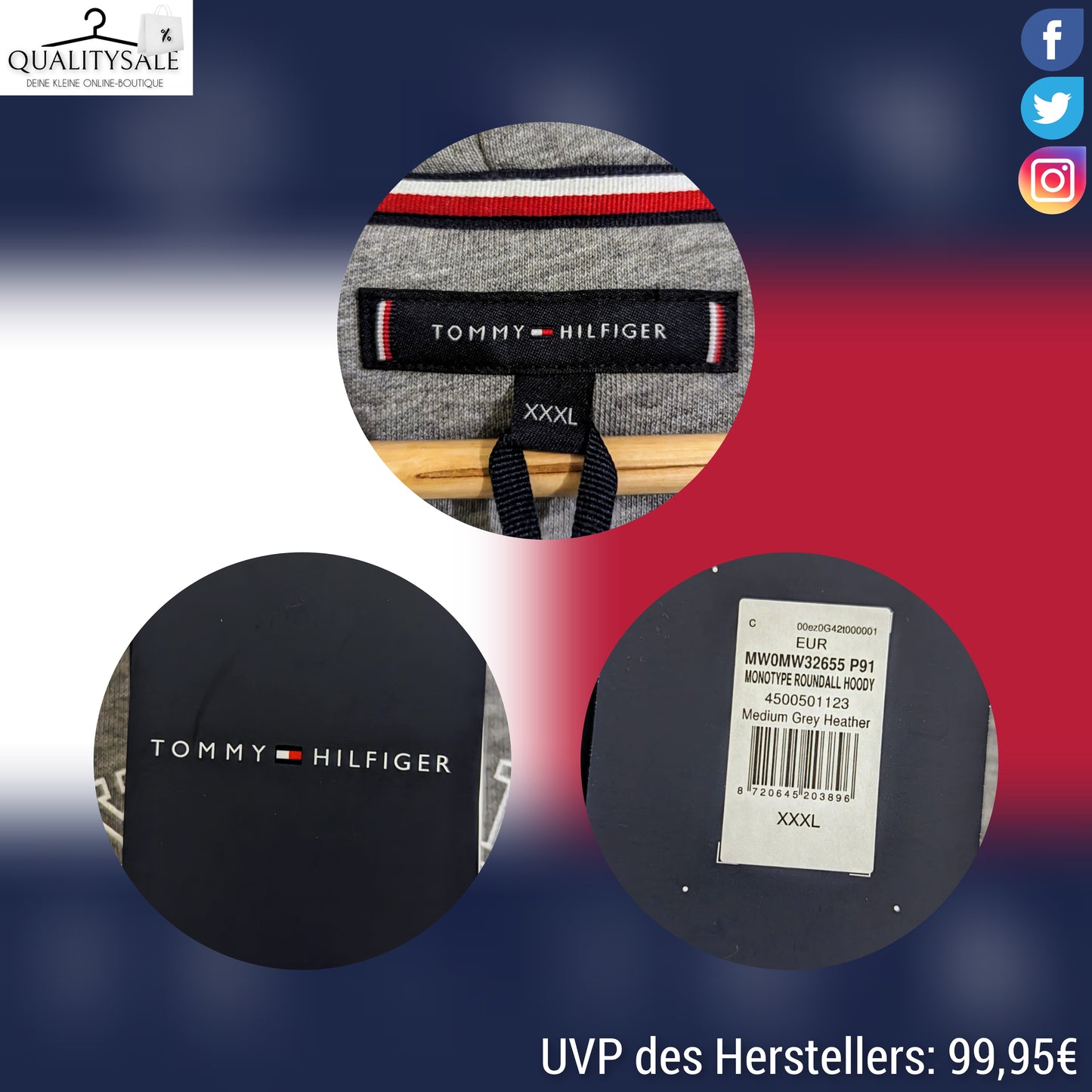 TOMMY HILFIGER Herren Hoodie Gr. XXXL